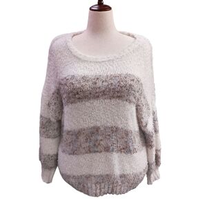 Maurices Cozy Cream and Gray Knit Sweater